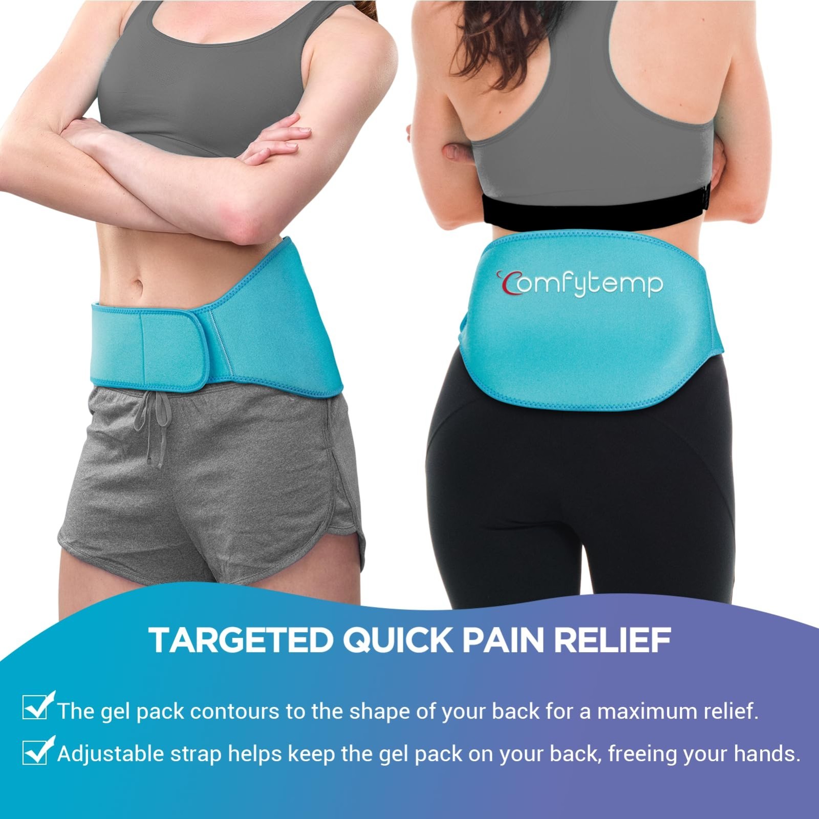 Reusable Gel Ice Pack for Back Pain Relief – 2 Pcs Hot Cold Compress for Sciatic
