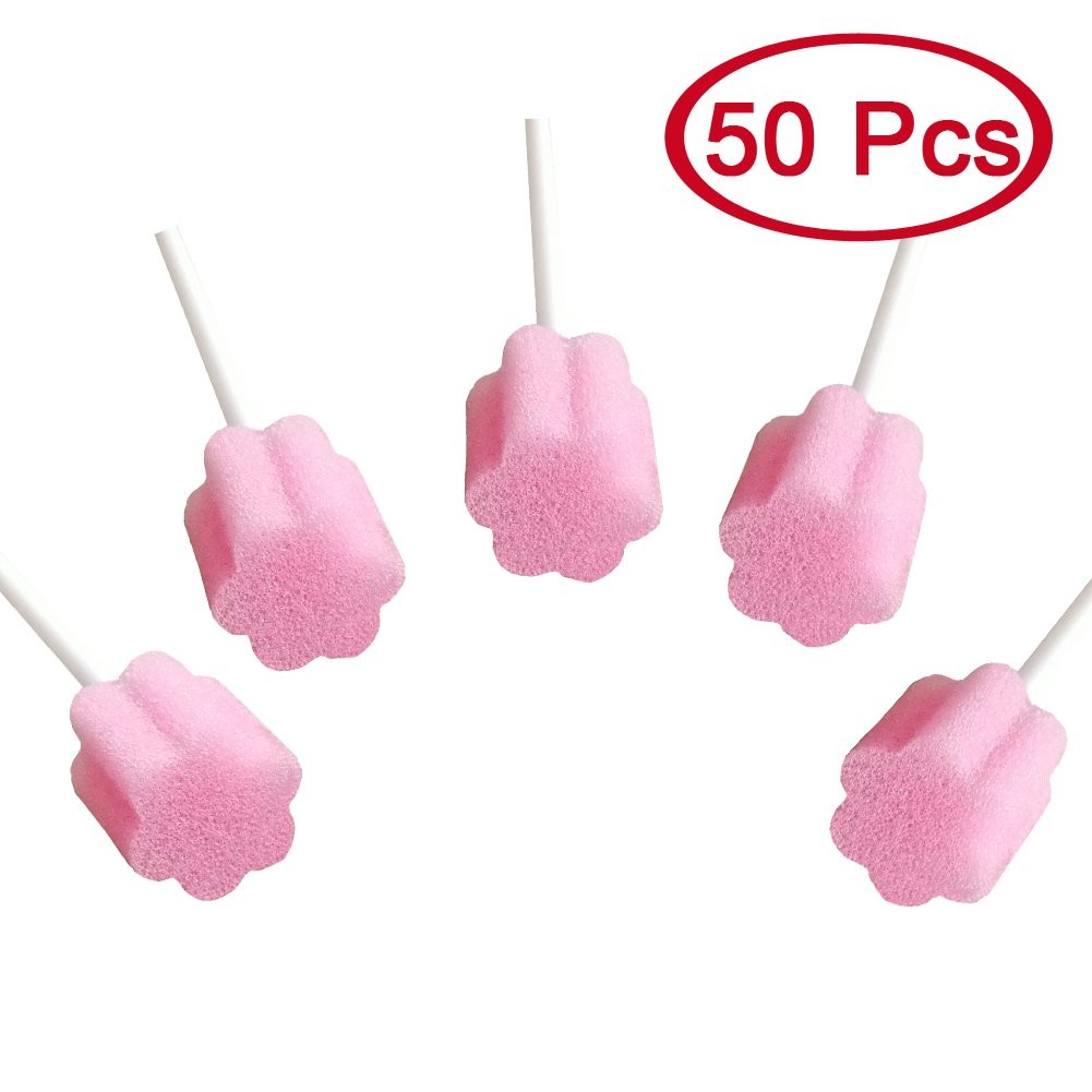 Disposable Oral Swab Mouth Cleaning Sponge Swabsticks Single-use Plum Blossom