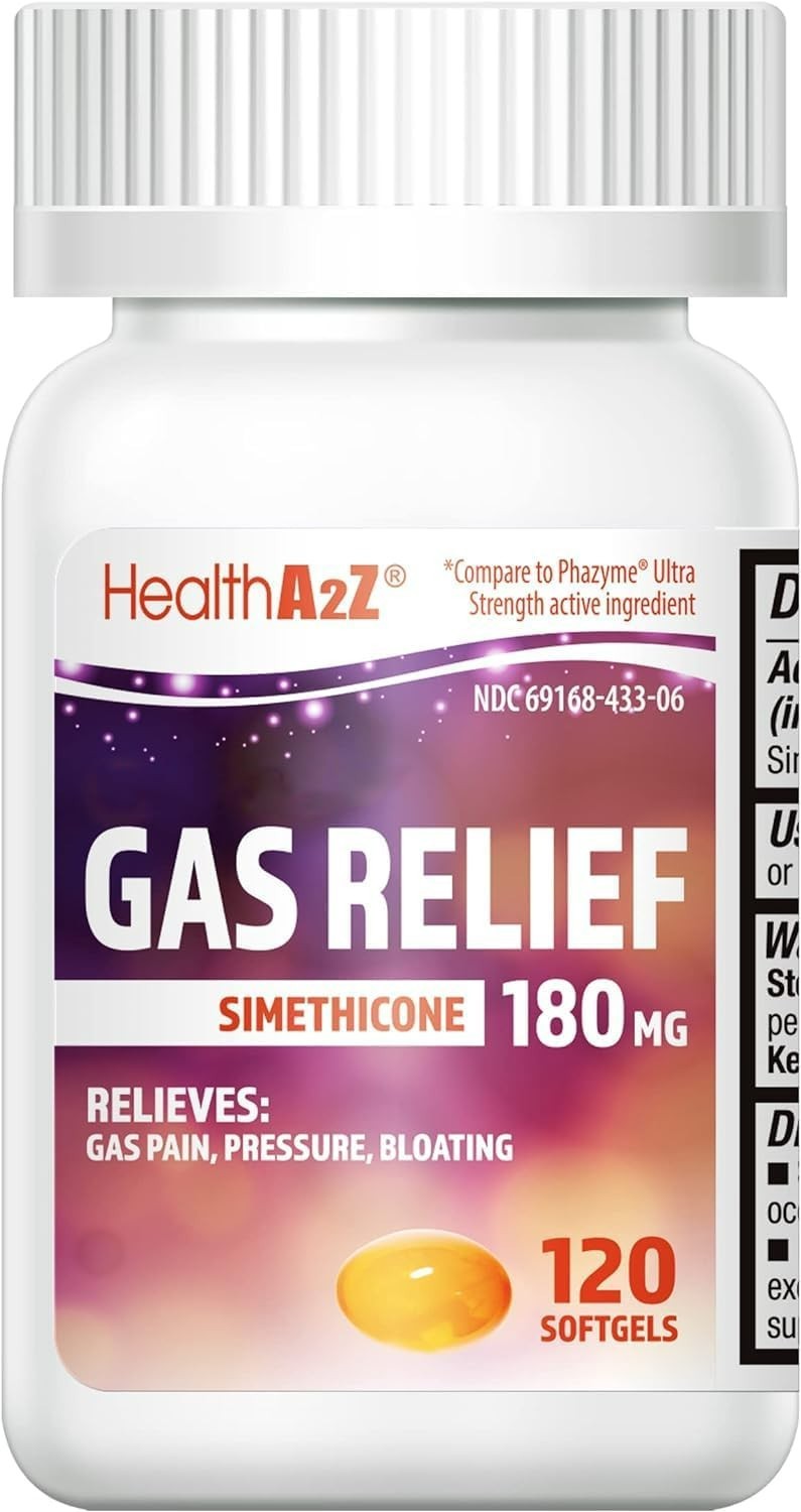 120 Count Simethicone 180mg Softgels – Quick Relief for Gas & Stomach Pressure