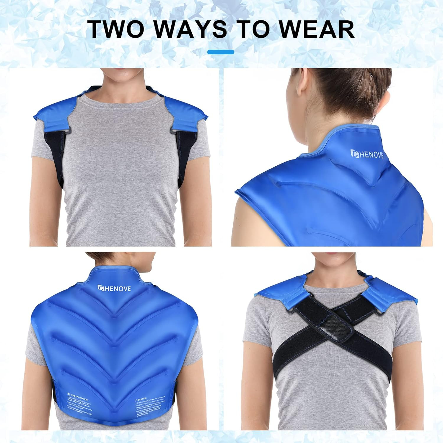 Ice Pack for Shoulders Upper Back with Strap, Neck and Shoulder Ice Pack Wrap Ro