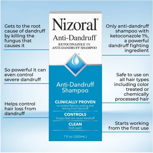 Nizoral Anti Dandruff Shampoo, Clean Fresh Scent – 7 fl oz