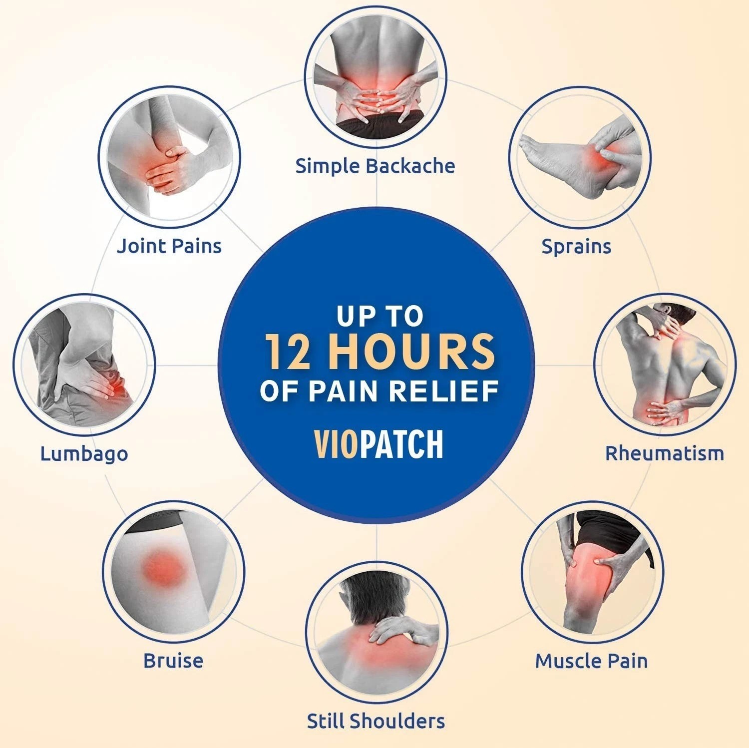 Viopatch XL Herbal Pain Relief Patches Pack of 5 | Back, Muscle & Joint Relief