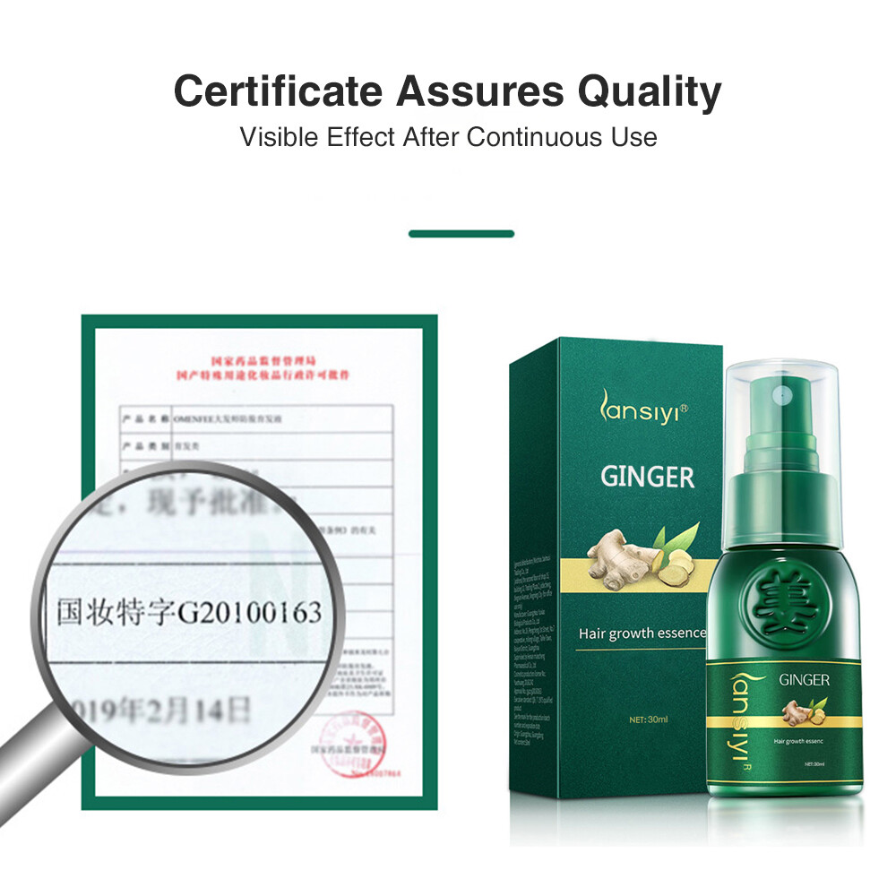 Herbal Ginger Hair Growth Spray Anti Hair Loss Treatment Dense Regrowth Essence.