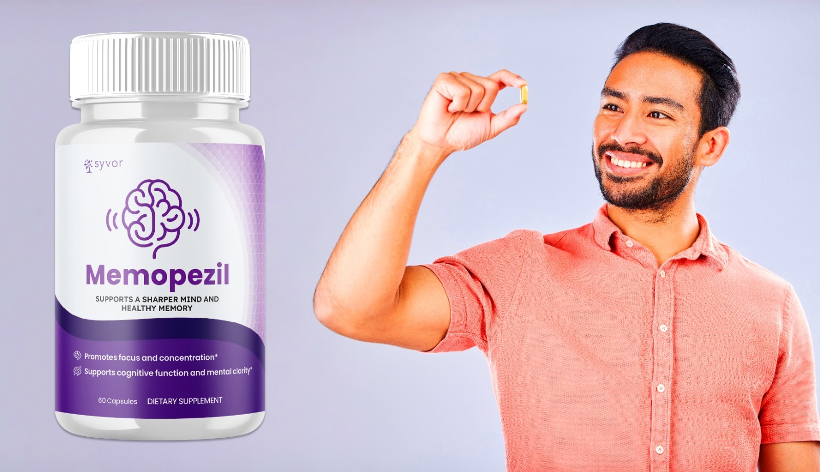 (2 Pack) Memopezil Nootropic All Natural Brain Supplement Memo Pezil 120 Capsule