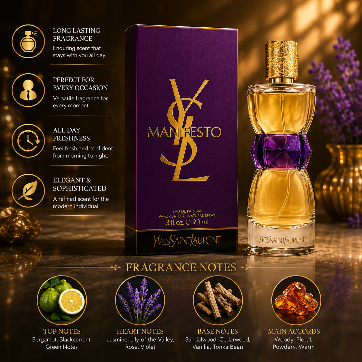 Yves Saint Laurent Manifesto 3 Fl Oz / 90 ml Eau de Parfum Spray