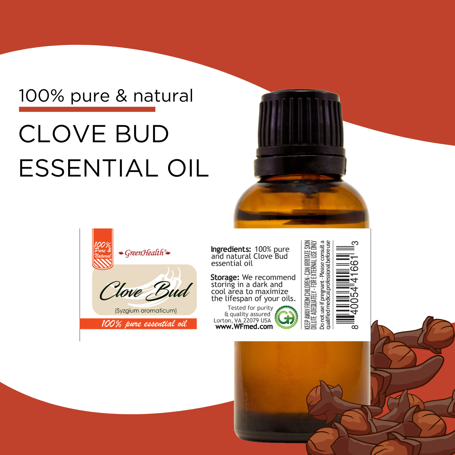 4 fl oz Clove Bud Essential Oil (100% Pure & Natural) – GreenHealth
