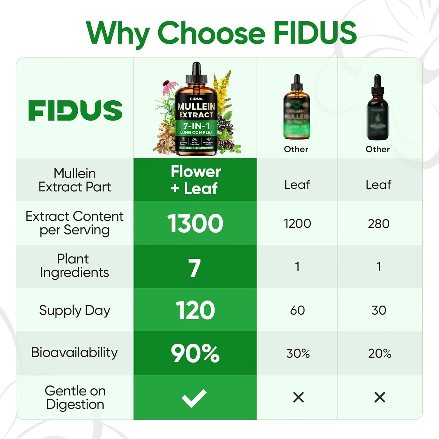 Fidus Mullein Drops 7-Herb Lung & Lymphatic Support Respiratory Detox 4 Fl Oz