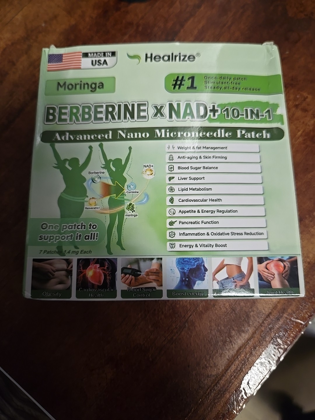 Healrize Berberine x NAD+ Moringa 10-in-1 Microneedle Patch