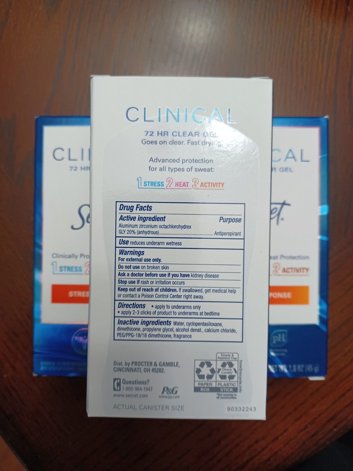 3x Secret Clinical Strength Antiperspirant Gel Deodorant for 1.6 Oz Exp. 05/2027