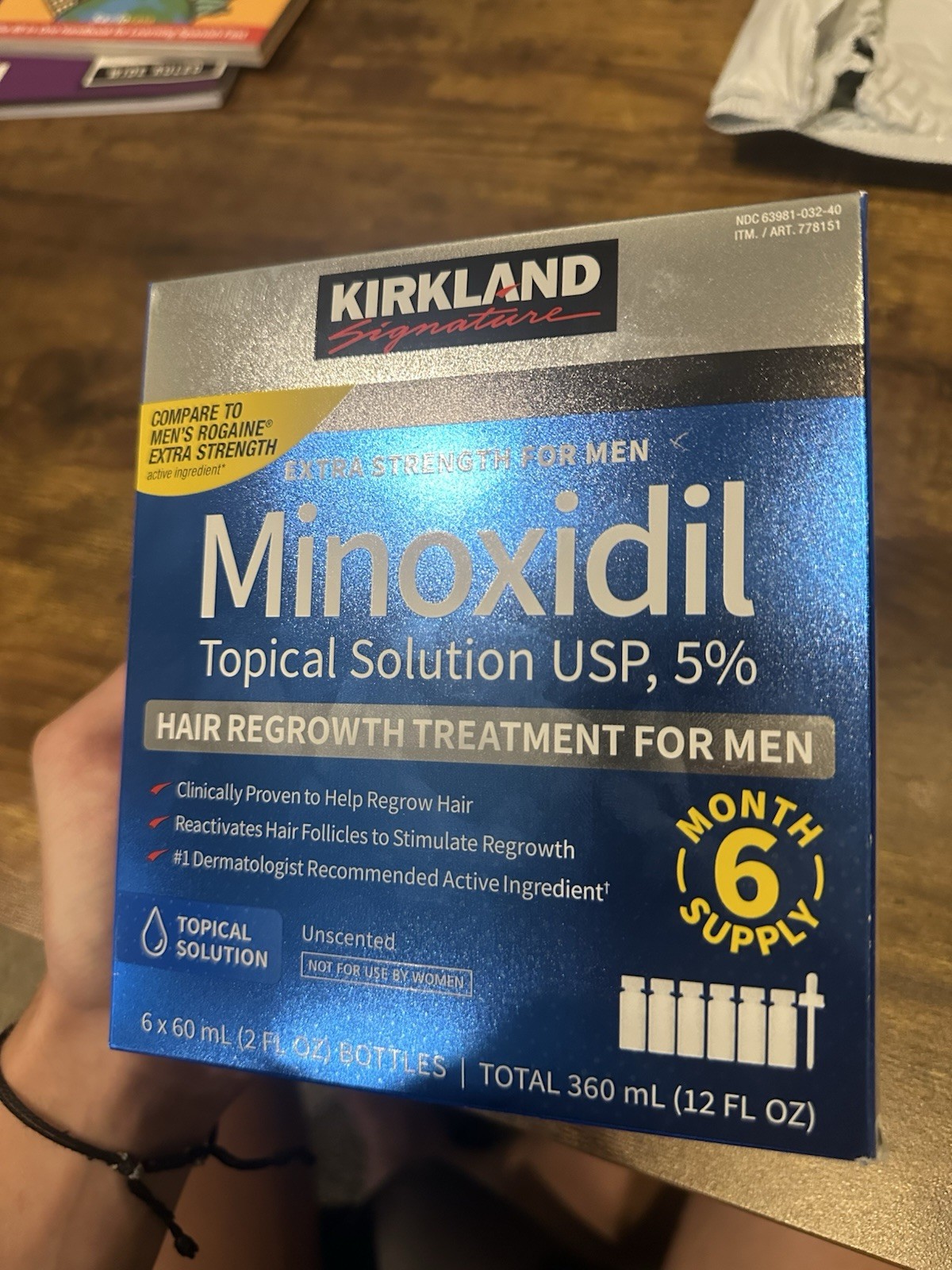 Kirkland Signature Minoxidil 5% Hair Growth Liquid for Men Unscented 12 fl oz