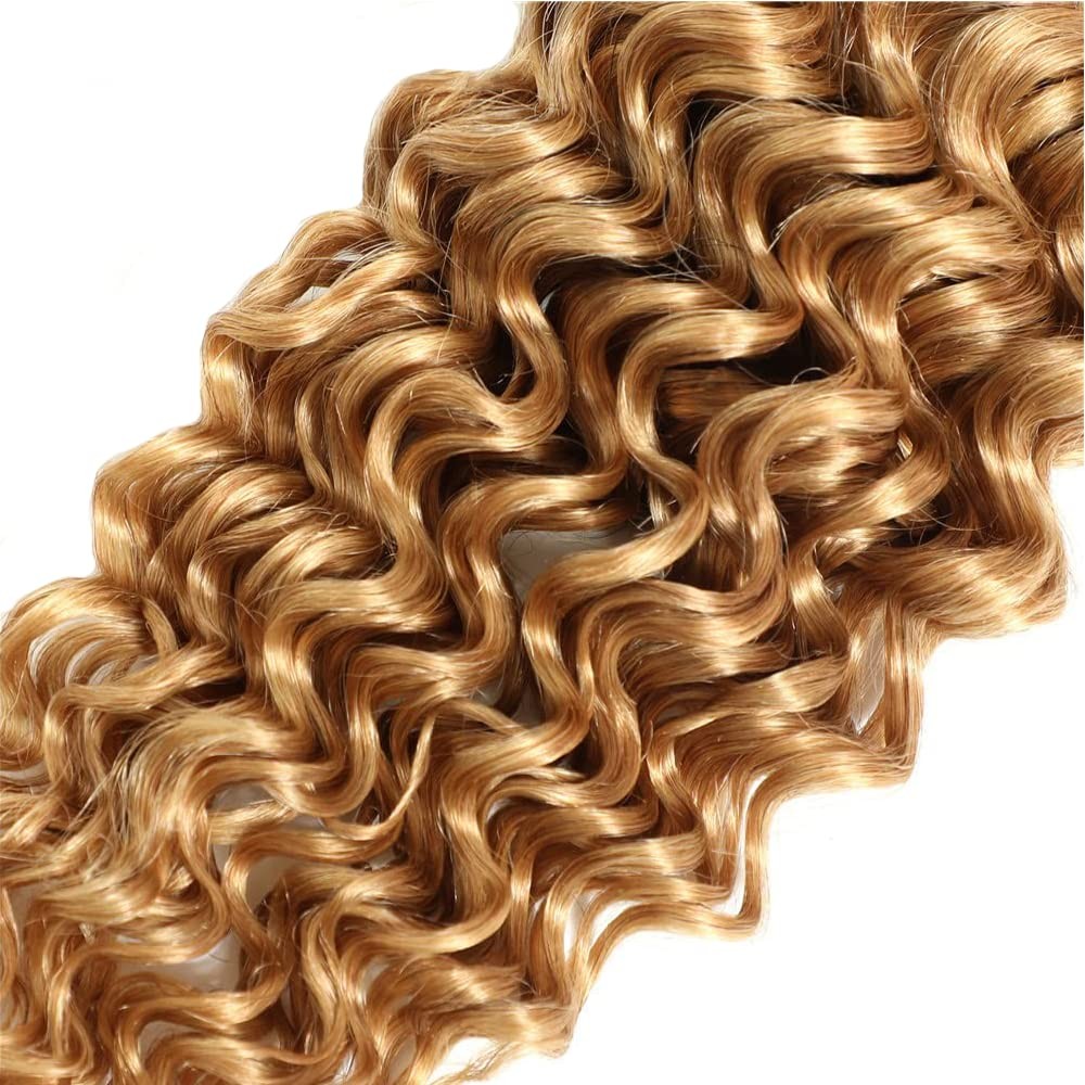 Younghann 24 26 28 Inch Color 27 Bundles Human Hair Honey Blonde Deep Wave