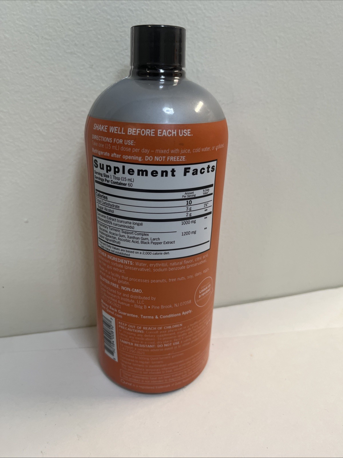 Qunol Liquid Turmeric Extra Strength 1000 mg Orange Flavor 30.4oz – Exp 09/27