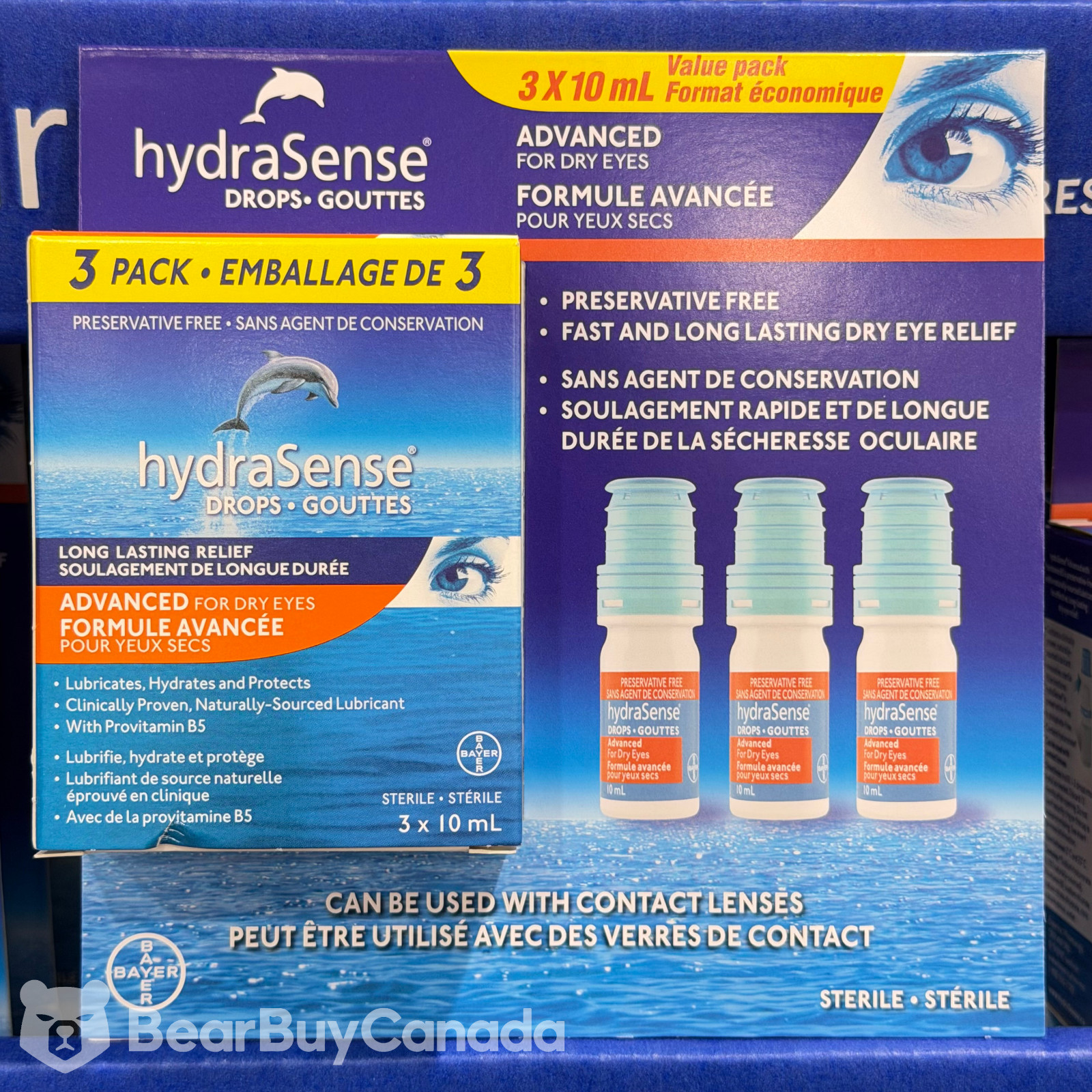 hydraSense Advanced Dry Eye Drops 3 x 10mL Preservative Free Exp:11/2028