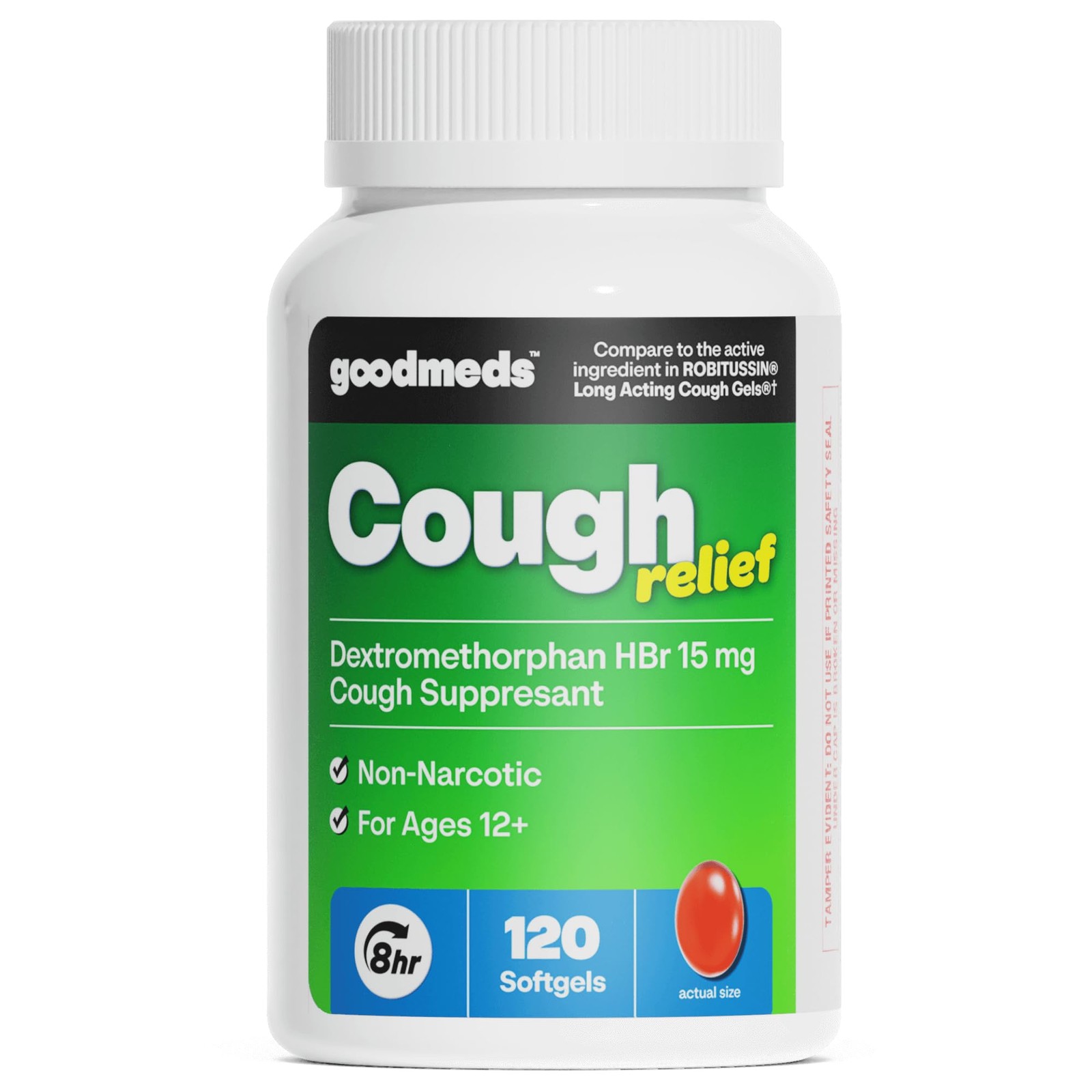 Cough Relief for Adults Softgels Dextromethorphan HBr DXM 15mg 8Hour, Non-Dro…