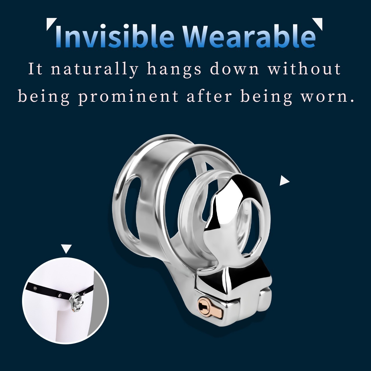 New Stainless Steel Male Chastity Device Realistic Cage Men Metal Locking Belt