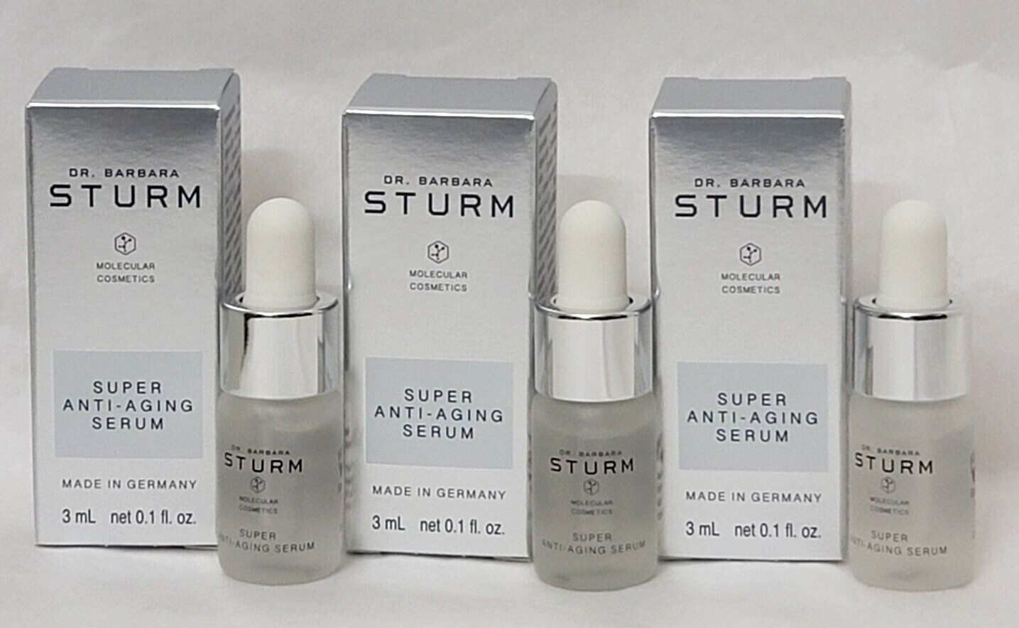 3 packs Dr Barbara STURM Molecular Cosmetic Super Anti-Aging Serum 3ml/0.1 fl oz