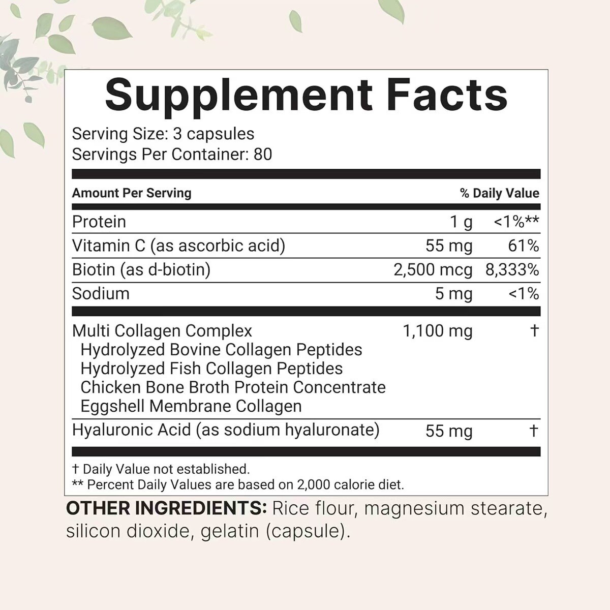 Multi Collagen 8 in 1 Complex for Women ~ 240 Capsules ~ Type I, II, III, V, X