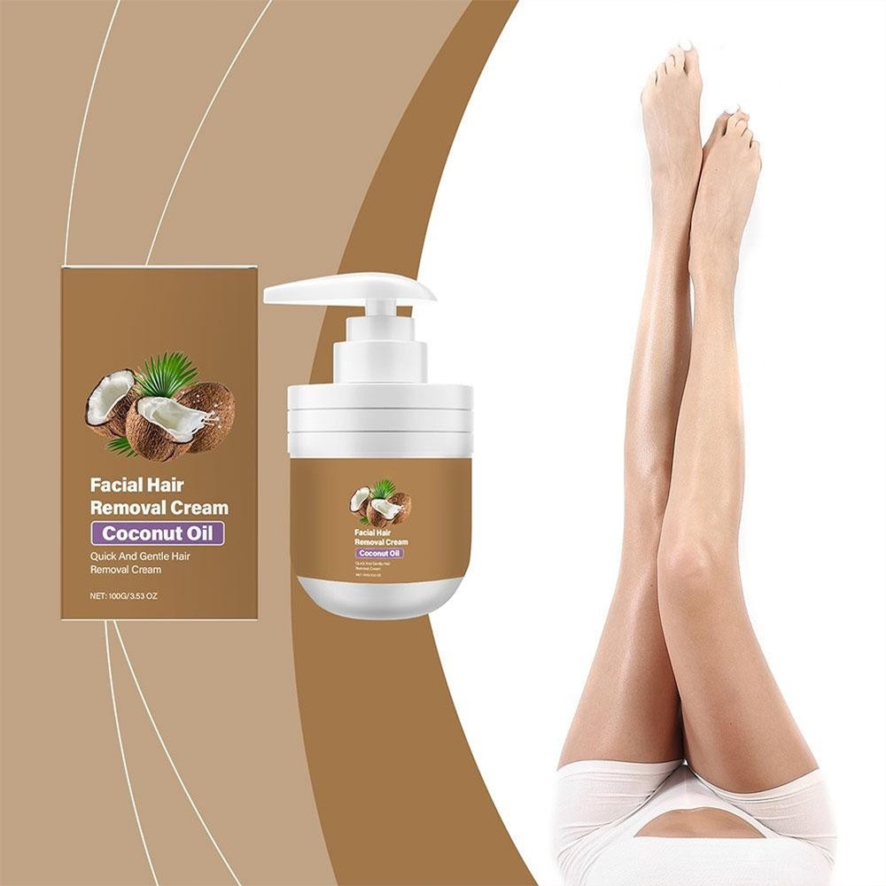 Facial Hair Removal Cream Coconut Oil Based Gentle Body Hair Remover 3.53OZ/100g