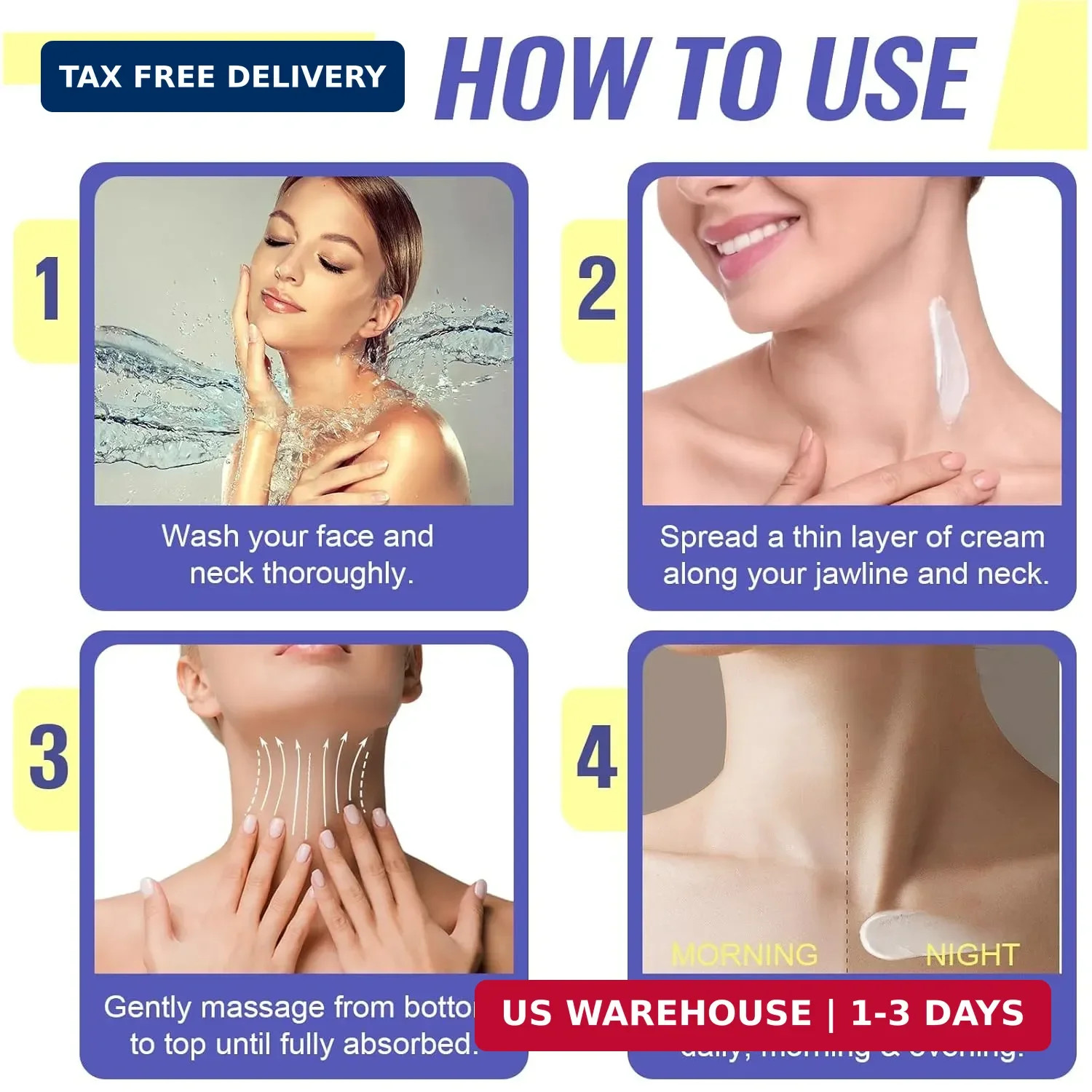 ZIXAOK Neck Creams for Tightening and Firming-Instant Face Lift Cream with Hyalu