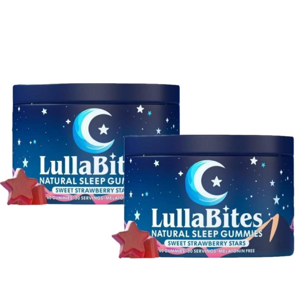NEW LullaBites Natural Sleep Gummies Strawberry Stars Flavor 60 Gummies