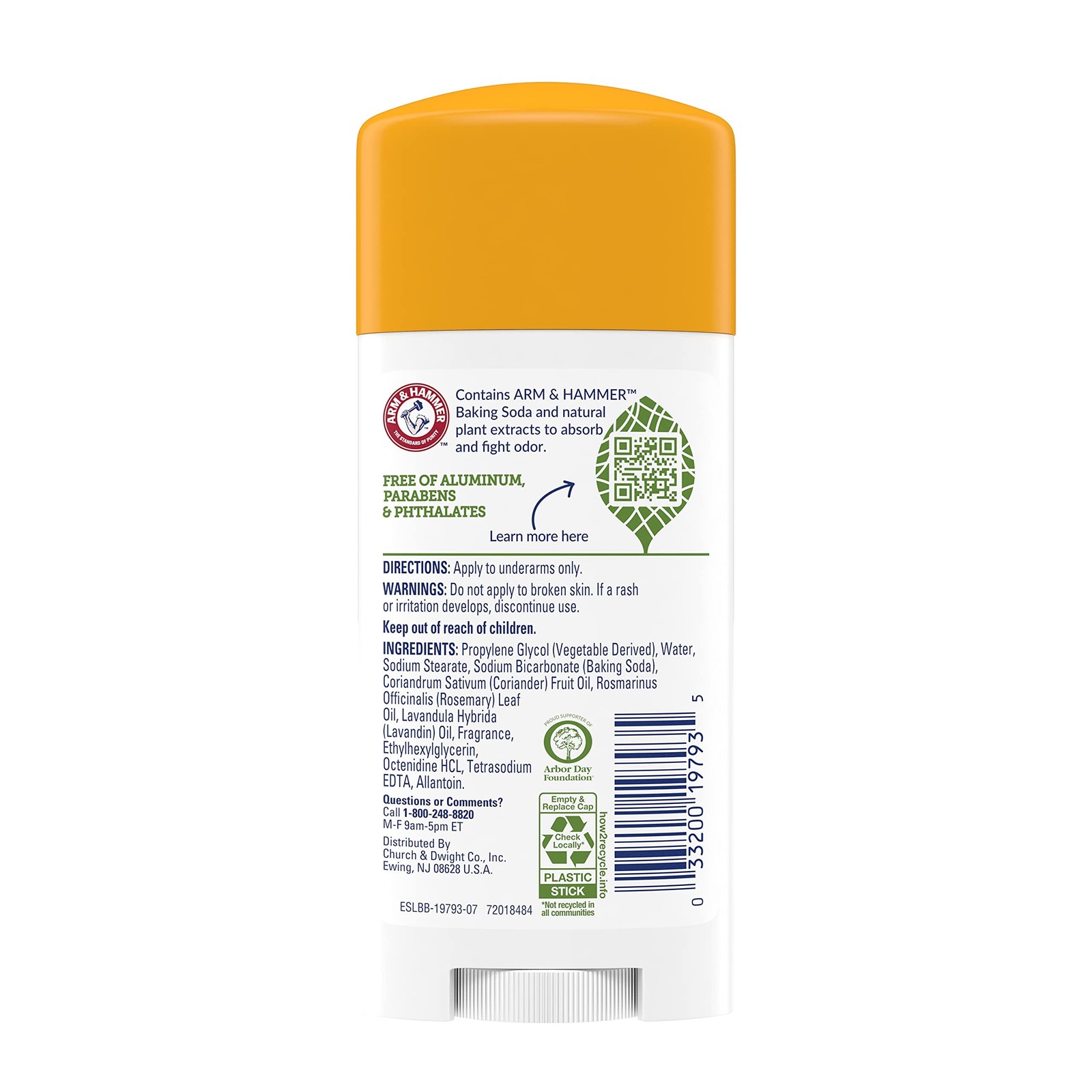ARM & HAMMER Essentials Natural 2.5 Ounce (Pack of 4), White and Orange