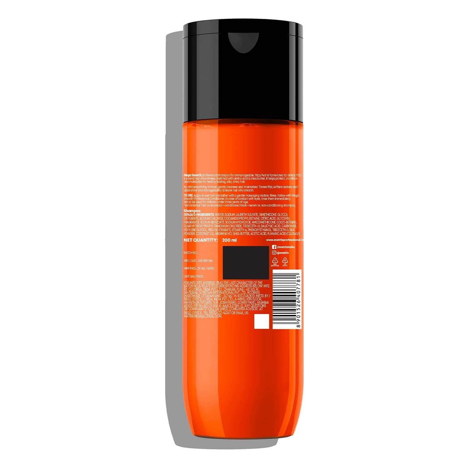 Matrix Mega Smooth Professional Shampoo with Shea Butter & Amino Acids 200ml