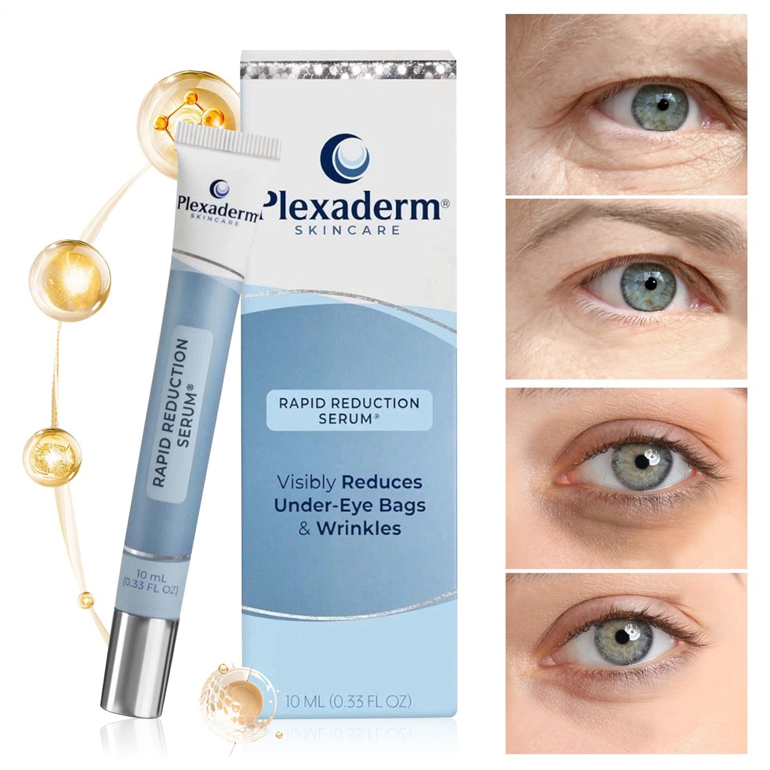 3X Plexaderm Rapid Reduction Eye Serum – Visibly Reduces Under-Eye Bags,Wrinkles