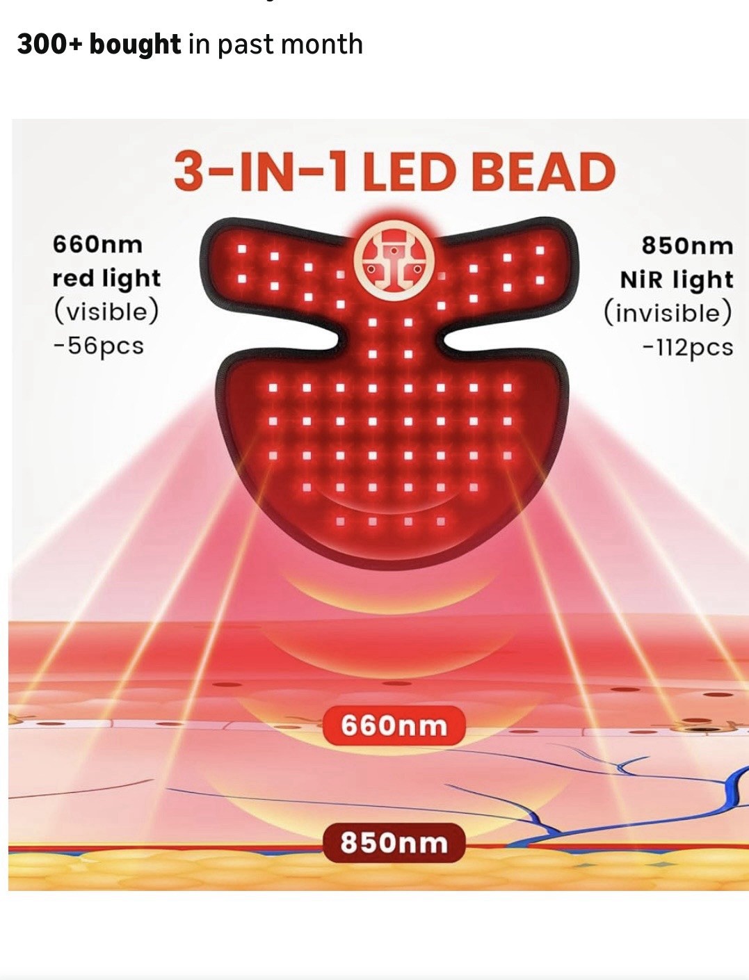 Red Light Therapy Neck Chest FDA Cleared & Approved Infrared 660 850 nm 5 mode