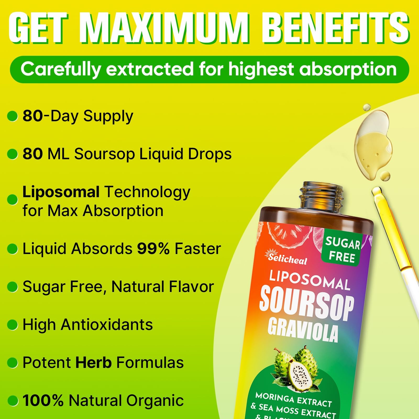 Soursop Bitters Drops 880MG | Multivitamin for Immunity, Liver, Gut & Skin