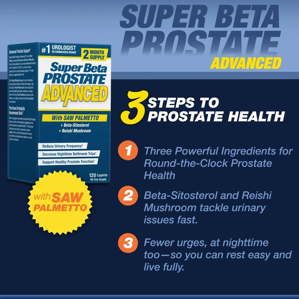Super Beta Prostate Advanced with Saw Palmetto 120 Capsules_Free Shipping