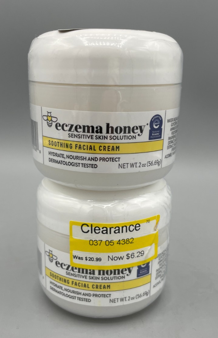 Lot Of 2 ECZEMA HONEY Soothing Facial Cream-Natural Dry Skin Repair Lotion 2 Oz