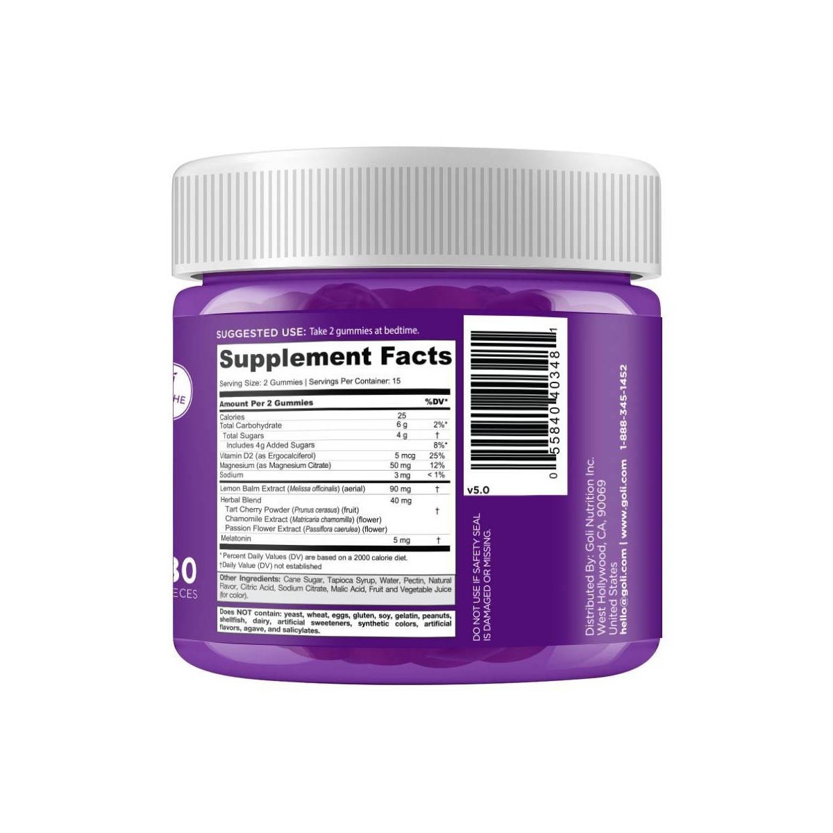 Goli Nutrition Dreamy Sleep Vegan Multivitamin Gummies- 60ct: Mixed Berry Flavor