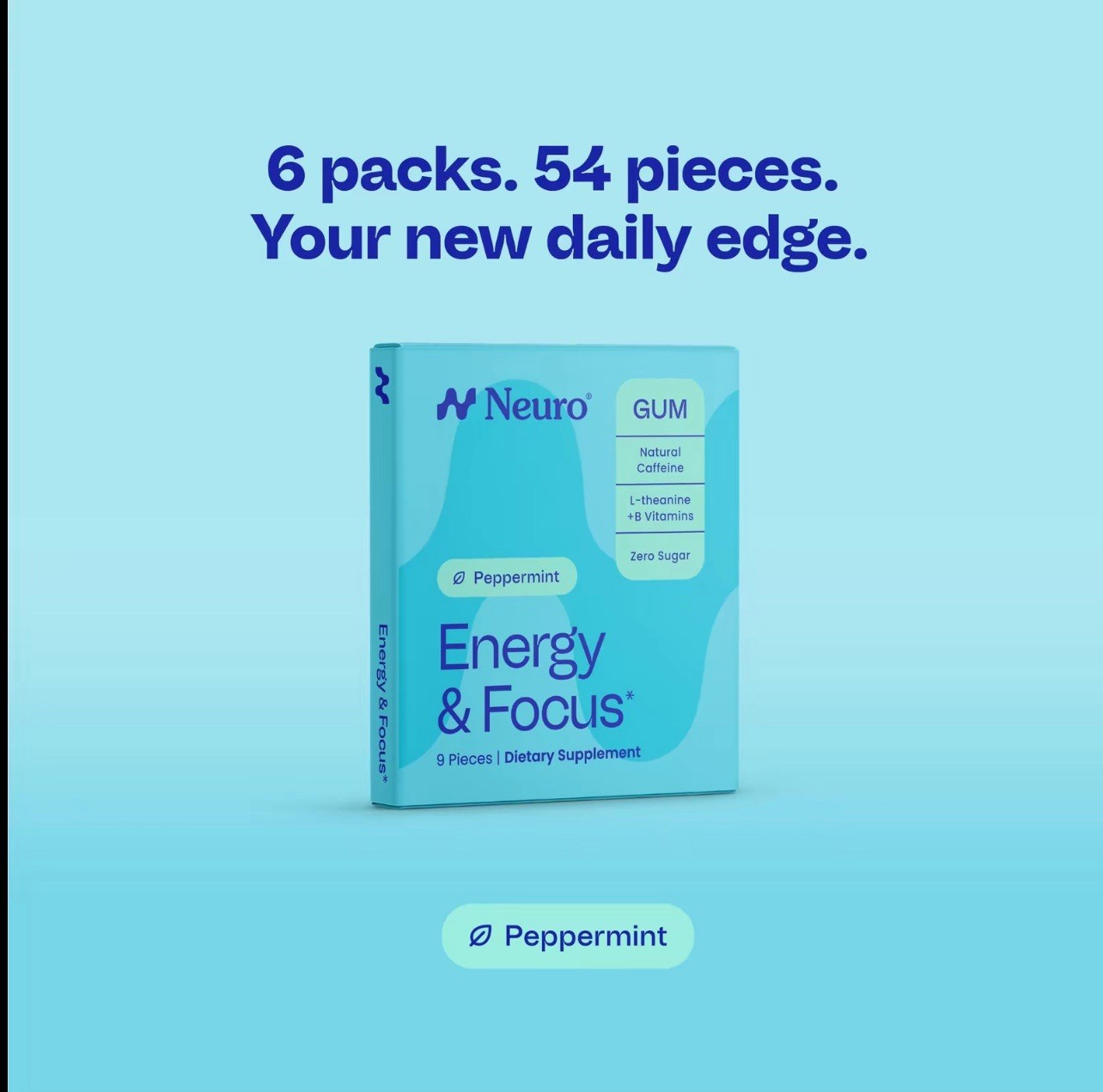 Neuro Peppermint Energy & Focus Gum/Mints – Sugar Free with Natural Caffeine