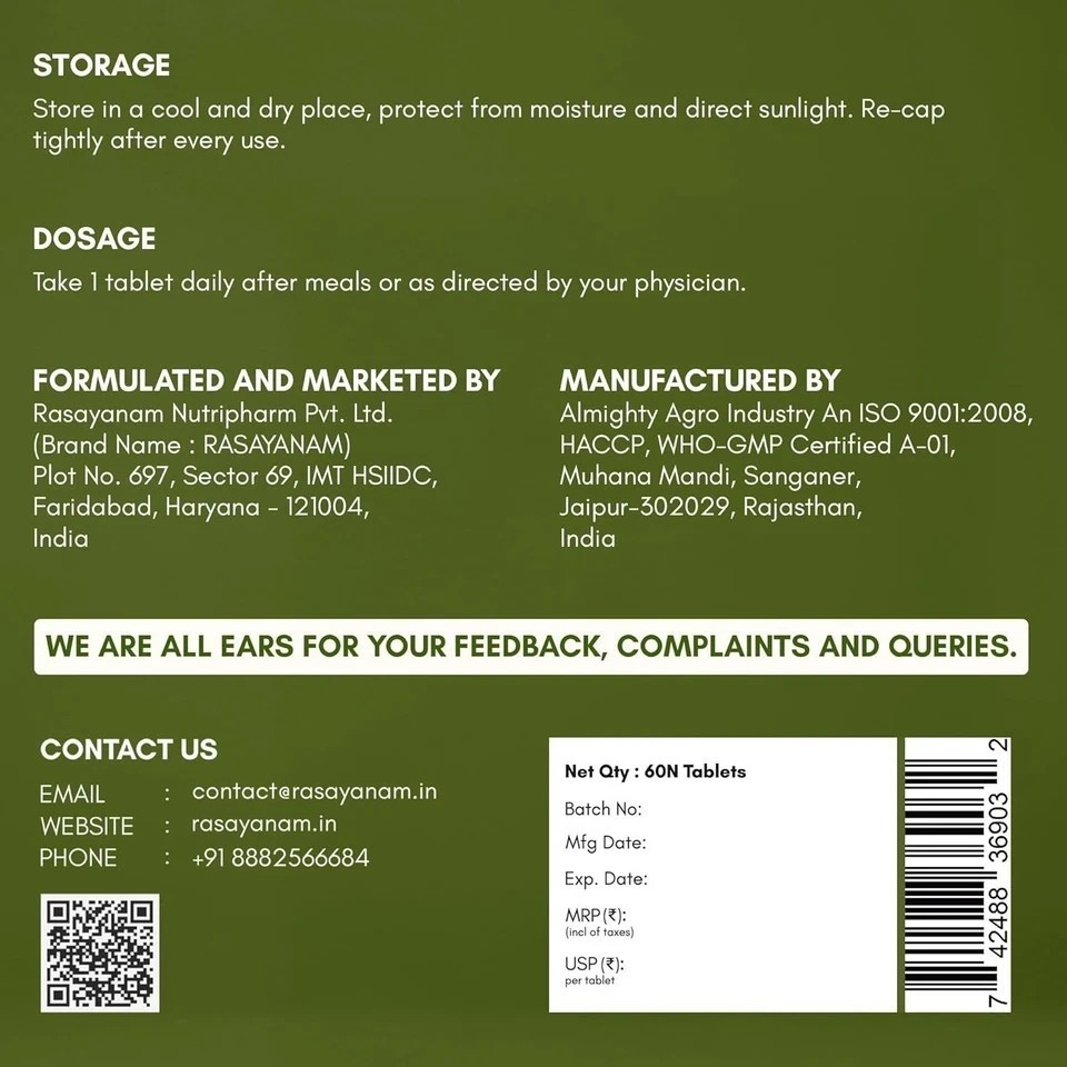Gokshura -Puncture Vine ( Tribulus terrestris ) 1000mg – 60 Tablet ( pack of 2 )
