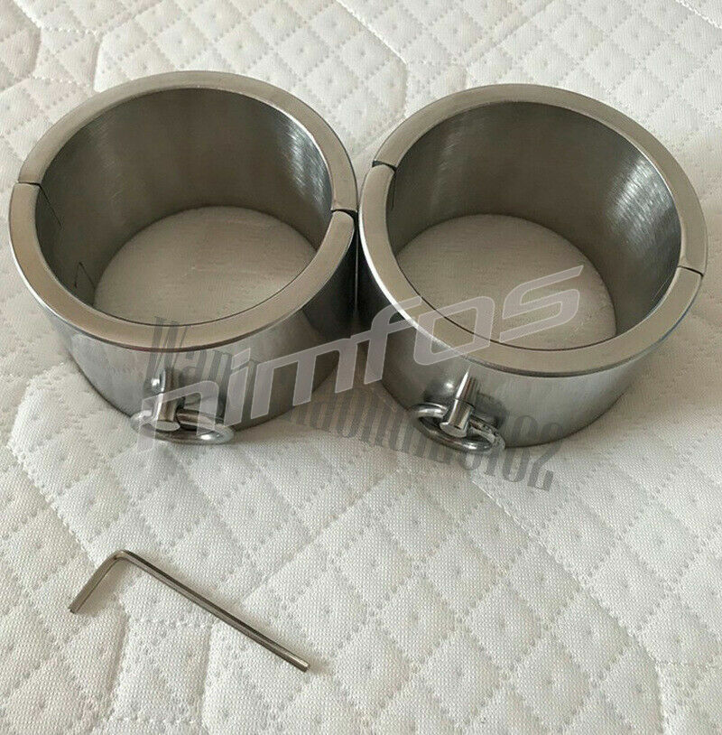 Stainless Steel Heavy 6CM High Restraints Ankle-Leg Cuffs Anklets Shackle Fetter