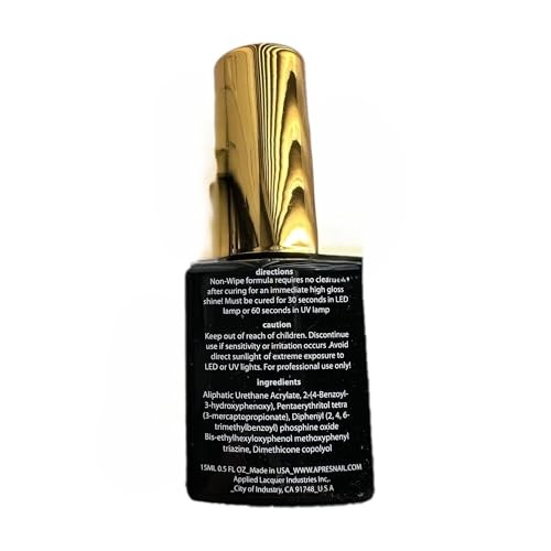 APRÉS Non-Wipe Glossy Top Gelcoat – 15ml – Gel Nail Polish Soak Off Top Coat