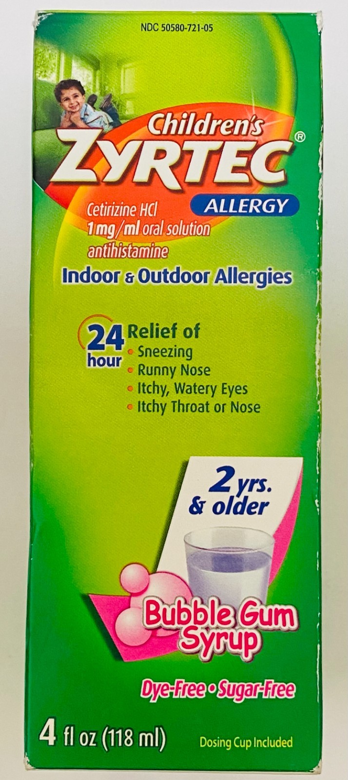 Children’s Allergy Relief Syrup 2+ Years Bubble Gum 4 fl oz EXP 09/2026+