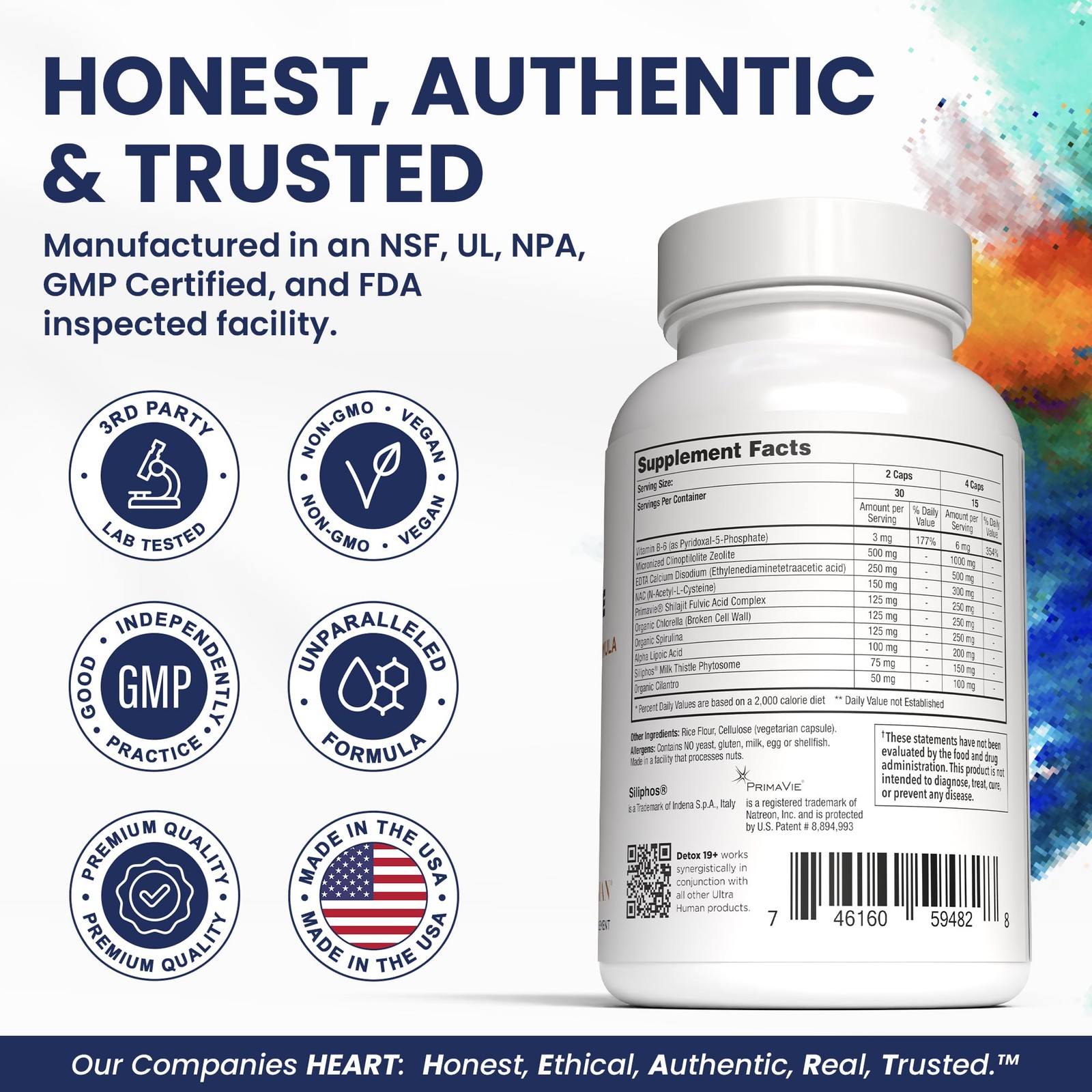 Ultra Human Daily Wellness Support – Heavy Metal Detox Cleanse, with Zeolite
