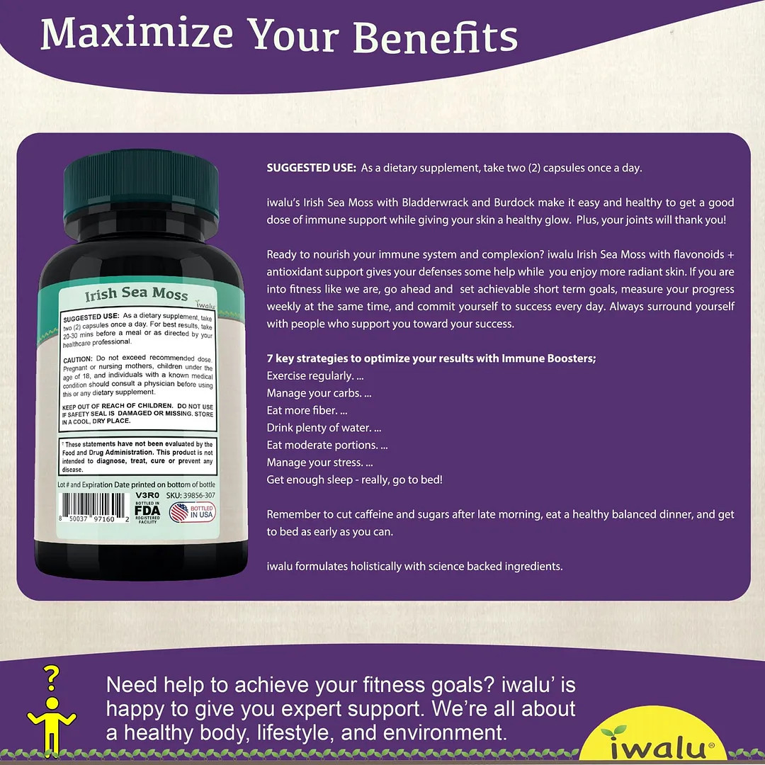 Nutri Organic Sea Moss | Best Supplement Capsule Pill Men Women FREE SHIP
