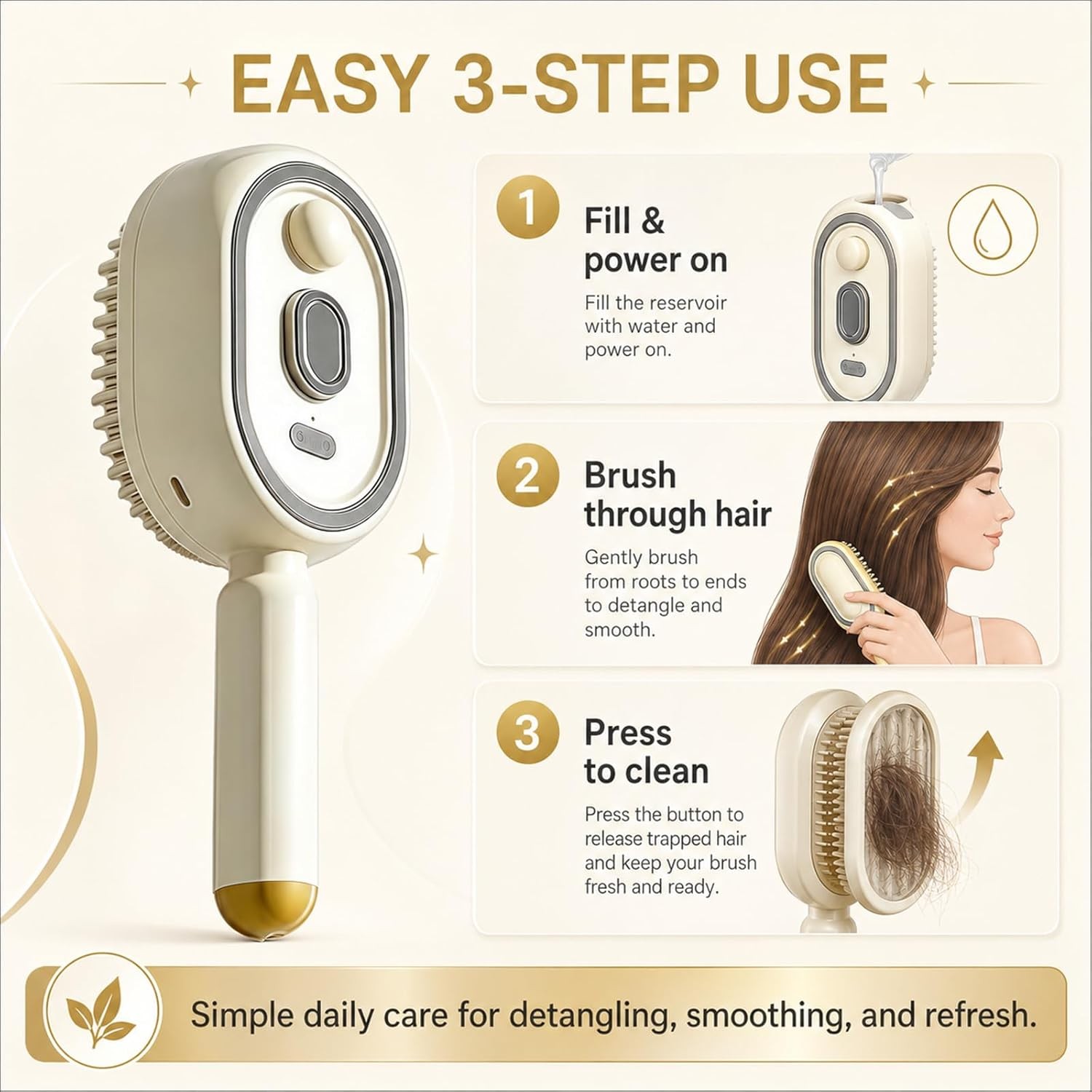 Electric Spray Air Cushion Massage Comb,3-In-1 Rechargeable Spray Massage Comb