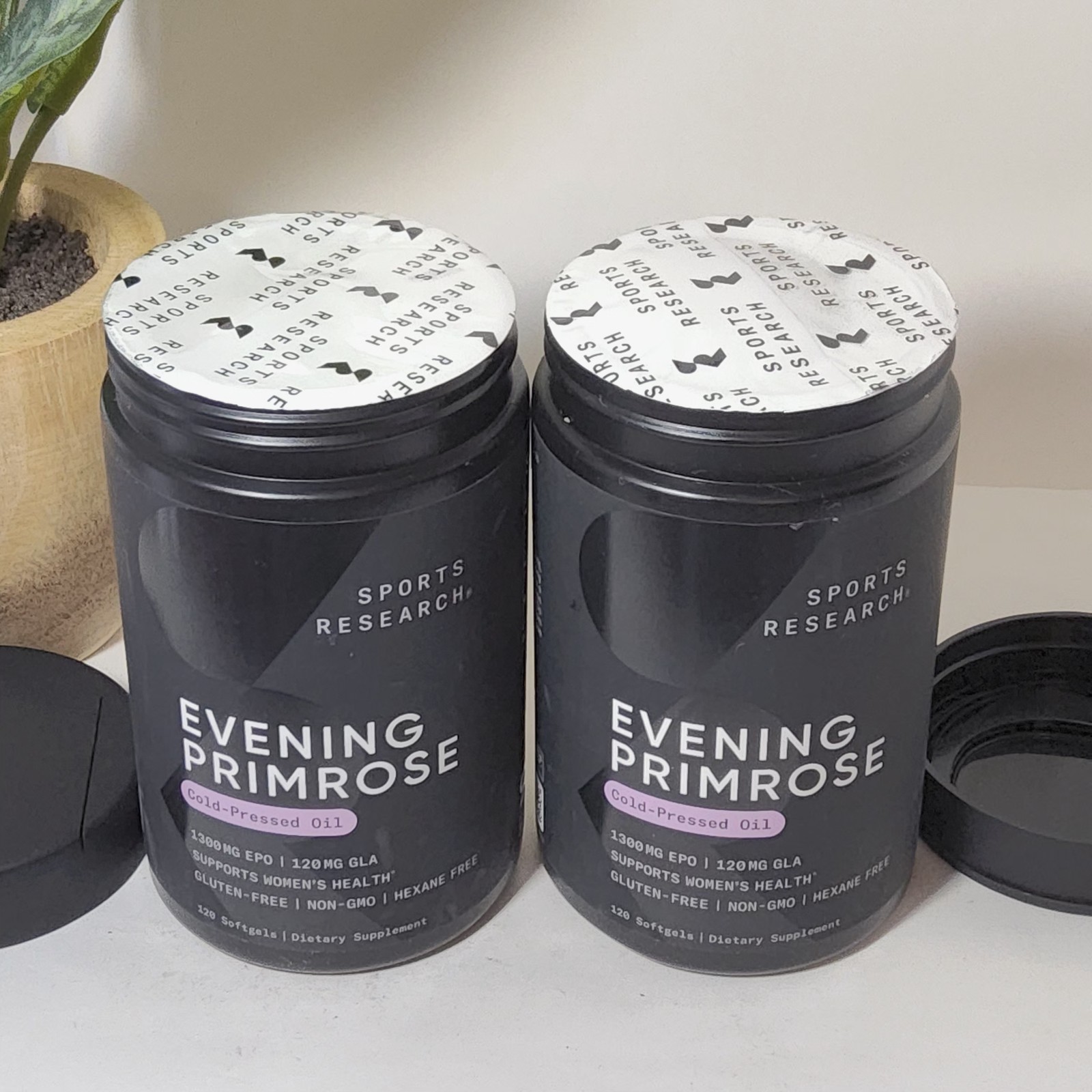 2 PACK Sports Research Evening Primrose Cold Pressed Oil – 120 Softgels EACH x2