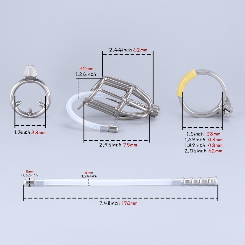 Stainless Steel Chastity Cage 6cm Length 3.2cm Inner Diameter Lockable Male