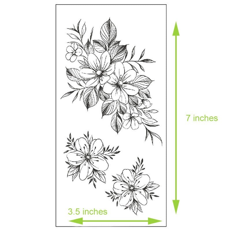 5 Flower Tattoo Sheets – Waterproof, Safe & Easy to Apply