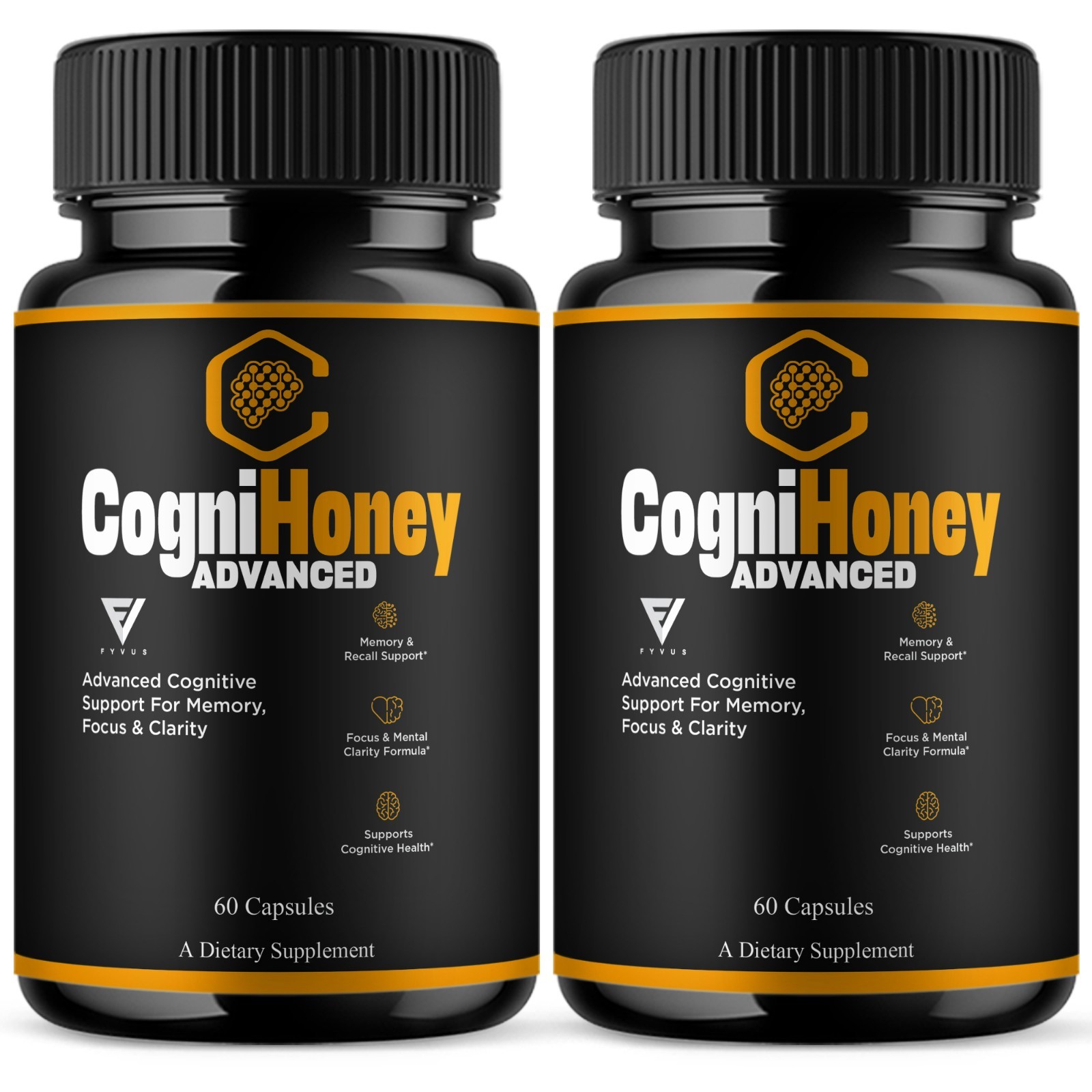 (2 Pack) CogniHoney Advanced Capsules, Cogni Honey Supplement (120 Capsules)