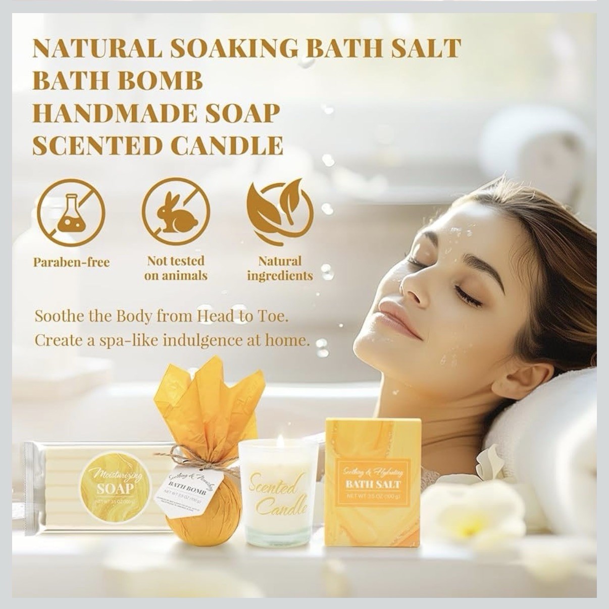 Yellow Self-Care Bath Gift Set