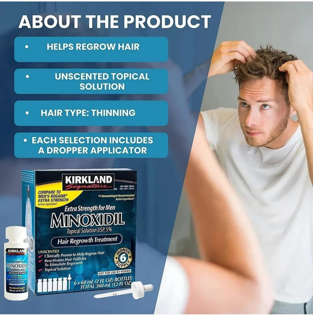 Kirkland Minoxidil 5% Extra Strength Men 6 Month Supply Hair Regrowth 2x