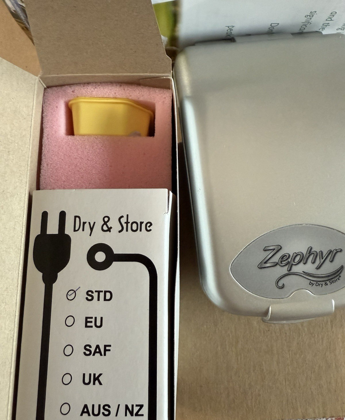 Zephyr By Dry & Store Hearing Aid Dryer w/ 3 Extra Dry-Brik Refills Dehumidifier
