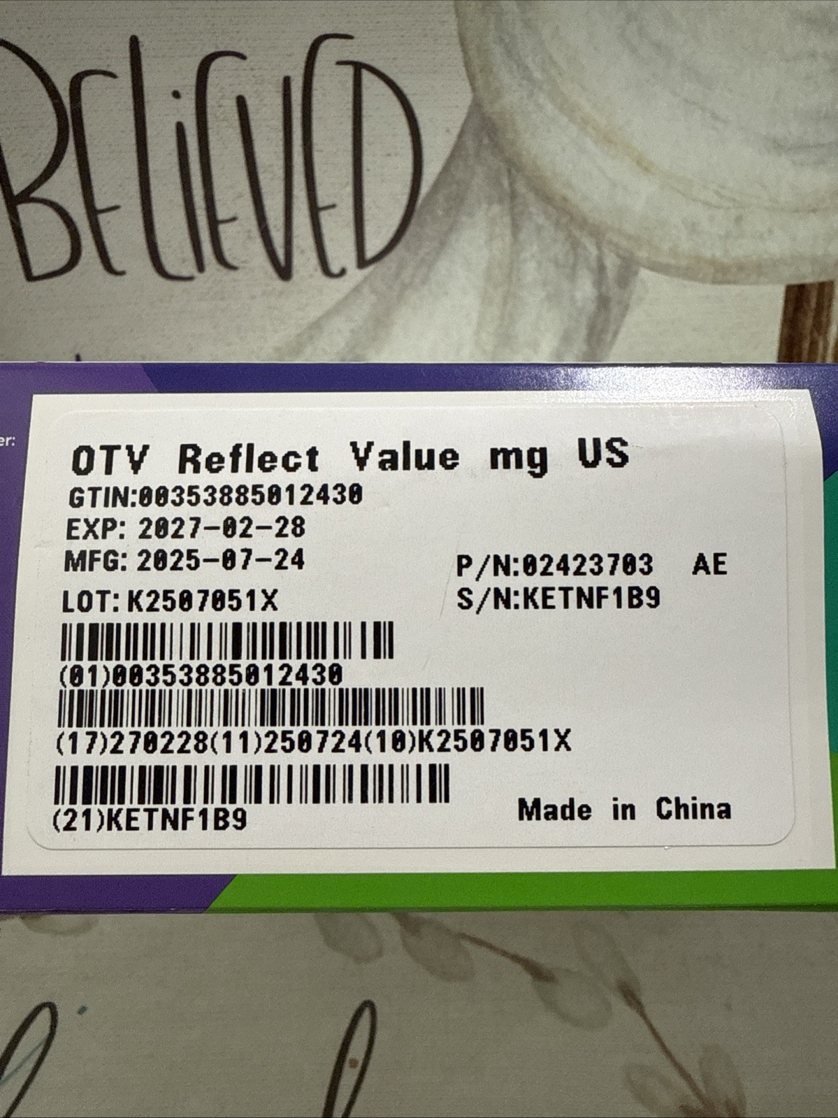 ONE TOUCH Verio Reflect Blood Glucose Monitoring System Exp 02/2027