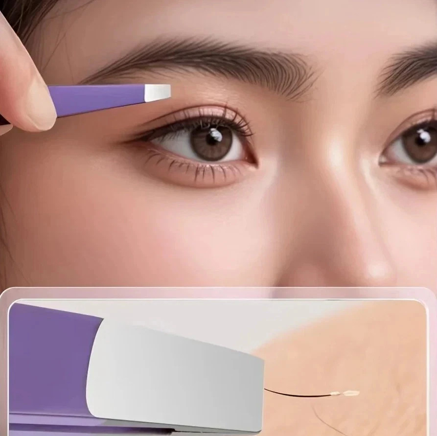 4PCS Stainless Steel Precision Tweezers Set Eyebrow Eyelash Makeup Tool
