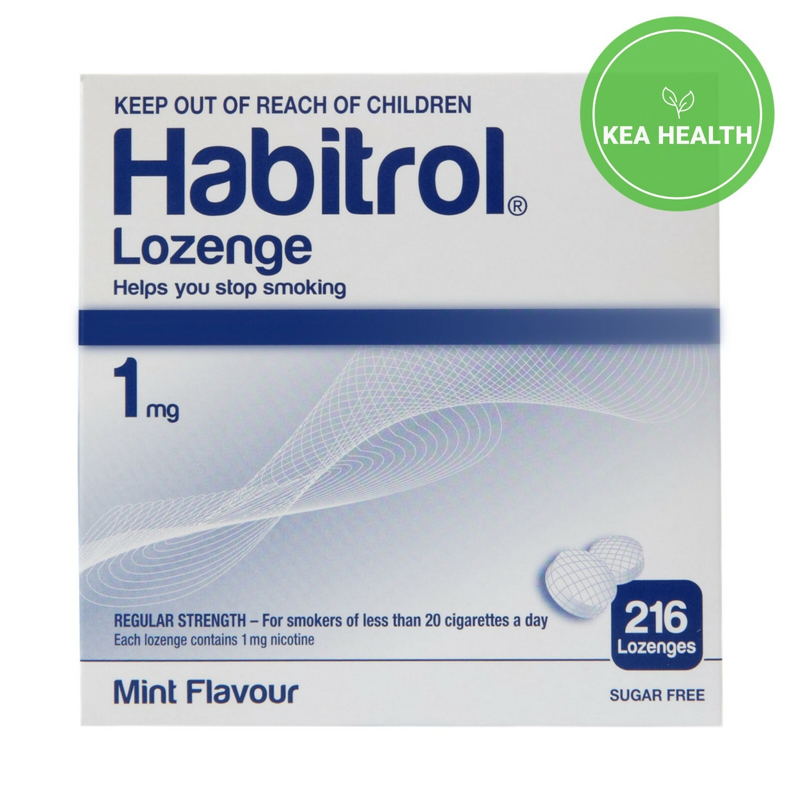Habitrol Nicotine Lozenge 1mg MINT 216 pieces – 1 box – QUIT Smoking Now